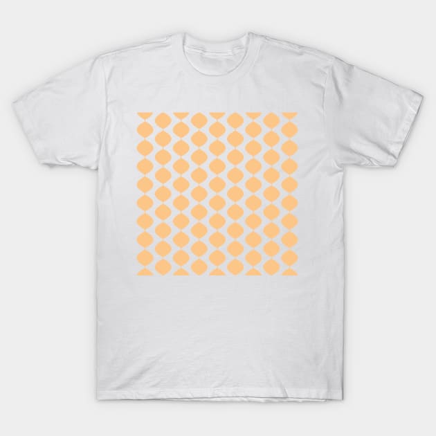 Mid Century Modern Retro 60s Waves Pattern  (Yellow Orange Pastel) T-Shirt by Makanahele